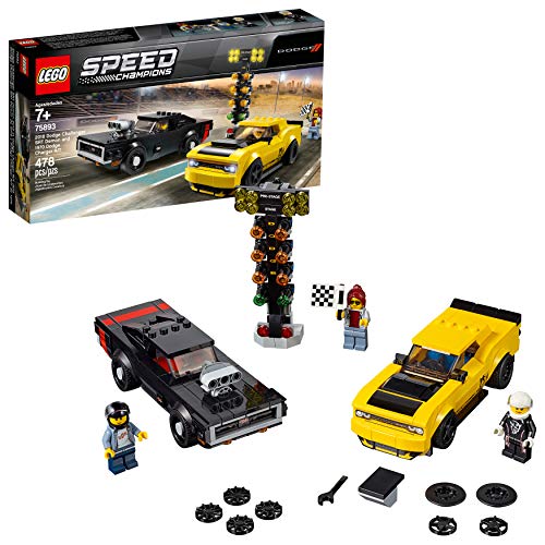 LEGO Speed Champions 2018 Dodge Challenger SRT Demon and 1970 Dodge Charger R/T 75893 Building Kit (478 Pieces)