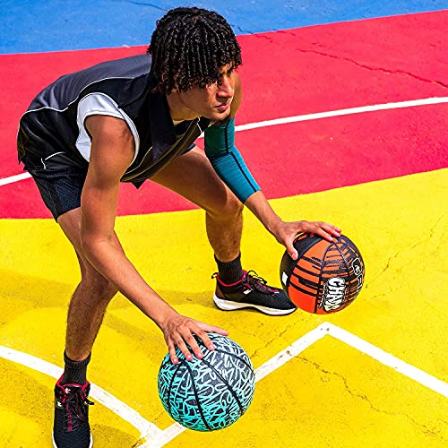 AND1 Chaos Rubber Basketball: Game Ready, Office Regulation Size (29.5”) Streetball, Made for Indoor/Outdoor Basketball Games- Graffiti Series (Black/White)