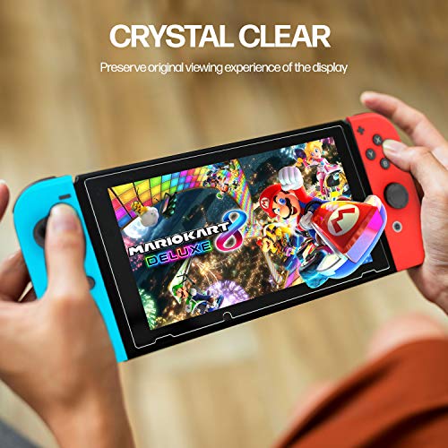 Power Theory Designed for Nintendo Switch 6.2" Screen Protector Tempered Glass [9H Hardness], Easy Install Kit, 99% HD Bubble Free Clear, Case Friendly, Anti-Scratch, 2 Pack