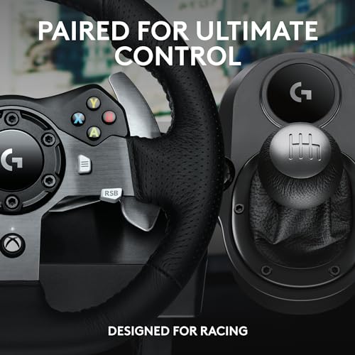 Logitech G920 Driving Force Racing Wheel and Pedals, Force Feedback + Logitech G Driving Force Shifter - Xbox Series X|S, Xbox One and PC, Mac - Black