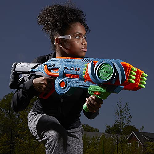 Nerf Elite 2.0 Flipshots Flip-32 Blaster with 32 Dart Barrels That Flip to Double Your Firepower, 32-Dart Capacity, 32 Nerf Elite Darts