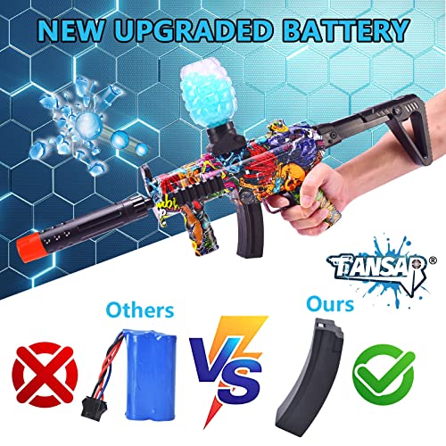 Tansar Gel Splatter Blaster, Automatic Splat Blasters with 7-8mm Water Beads and Everything, Outdoor Activities for Adults and Age 14+, GBN01L