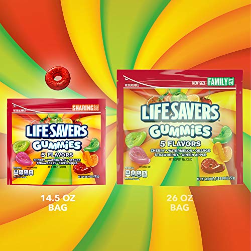 LIFE SAVERS Gummy Candy, 5 Flavors, Sharing Size, 14.5 oz Bag