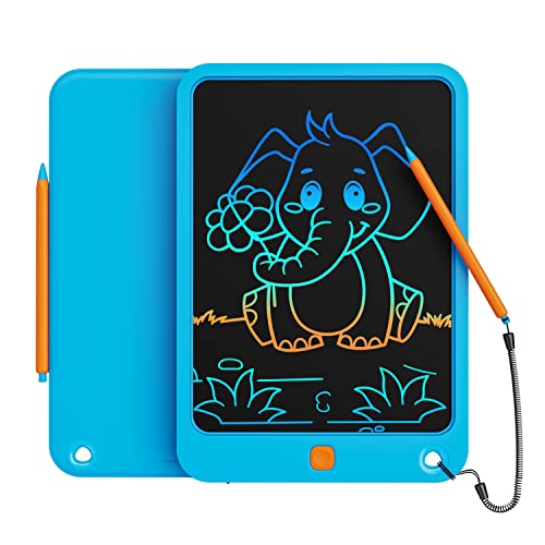 LCD Writing Tablet 10 Inch, Toys for 3 4 5 6 7 8 9 10 Year Old Boys Girls, Colorful Doodle Board Drawing Tablet, Gift for Boys Toddlers Age 3-12 Years, Memo Board, Drawing Pads with Lanyard(Blue)