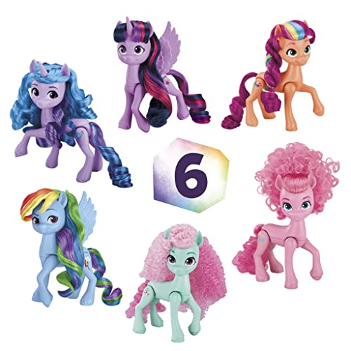 My Little Pony Dolls Rainbow Celebration, 6 Pony Figure Set, 5.5-Inch Dolls, Toys for 3 Year Old Girls and Boys, Unicorn Toys (Amazon Exclusive)