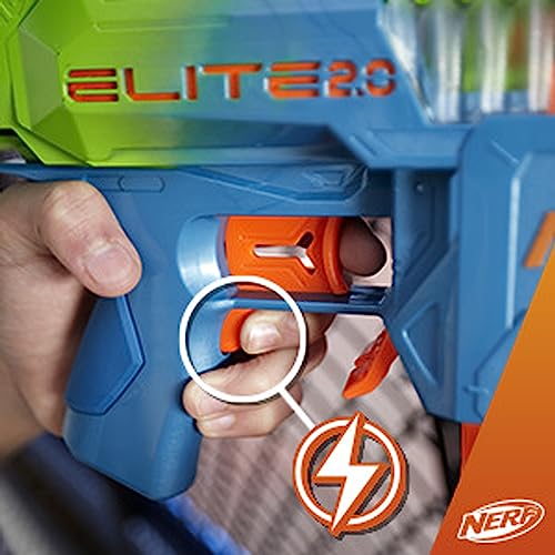 Nerf Elite 2.0 Double Punch Motorized Dart Blaster, Rapid Alternating Barrels, 50 Nerf Elite Darts, 2X 10-Dart Clips, Ages 8 & Up