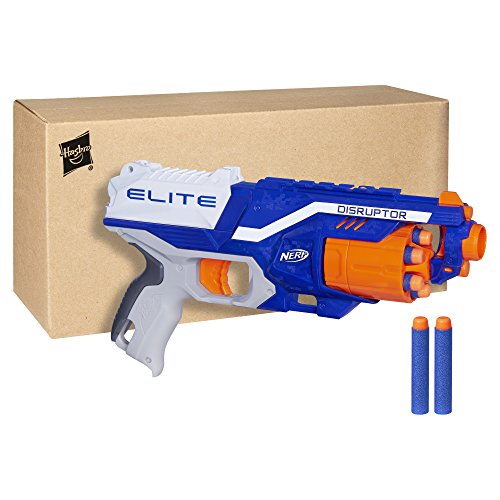 NERF Disruptor Elite Blaster - 6-Dart Rotating Drum, Slam Fire, Includes 6 Official Elite Darts - for Kids, Teens, Adults, (Amazon Exclusive)