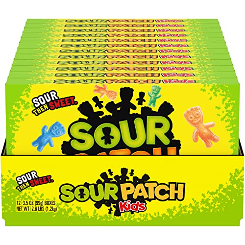 SOUR PATCH KIDS Soft & Chewy Candy, Christmas Candy Stocking Stuffers, 12 - 3.5 oz Boxes