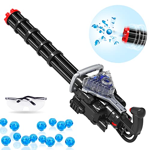 edifying Gel Ball Blaster, Electric Splatter Ball with 30,000 Water Beads,Large Capacity Gatling M134 for Outdoor Backyard Team Games, Boys and Girls for Age 12+（Big Black）