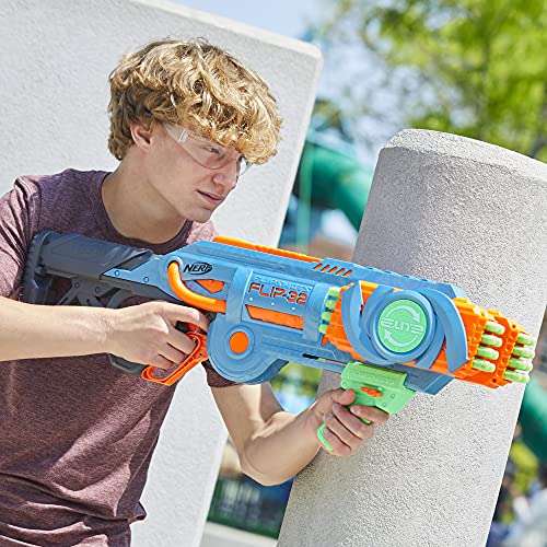 Nerf Elite 2.0 Flipshots Flip-32 Blaster with 32 Dart Barrels That Flip to Double Your Firepower, 32-Dart Capacity, 32 Nerf Elite Darts