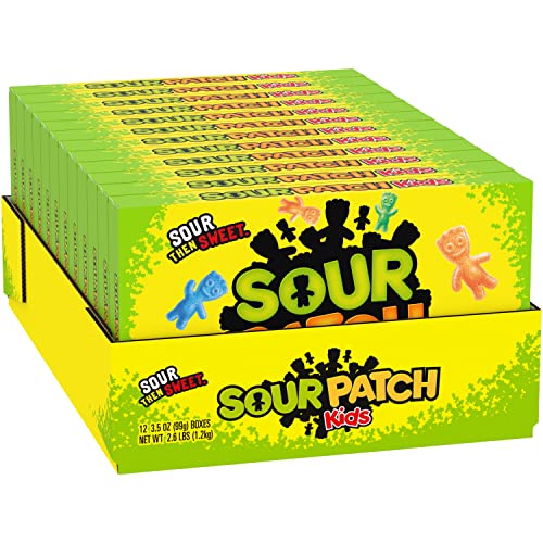 SOUR PATCH KIDS Soft & Chewy Candy, Christmas Candy Stocking Stuffers, 12 - 3.5 oz Boxes