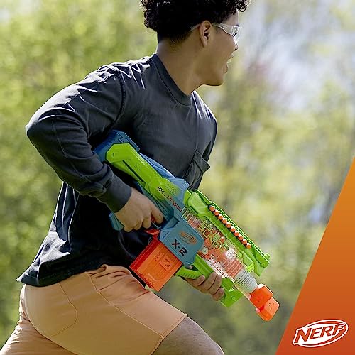 Nerf Elite 2.0 Double Punch Motorized Dart Blaster, Rapid Alternating Barrels, 50 Nerf Elite Darts, 2X 10-Dart Clips, Ages 8 & Up