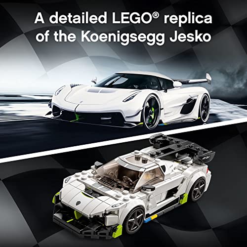 LEGO Speed Champions Koenigsegg Jesko 76900 Racing Sports Car Toy with Driver Minifigure, Racer Model Set for Kids