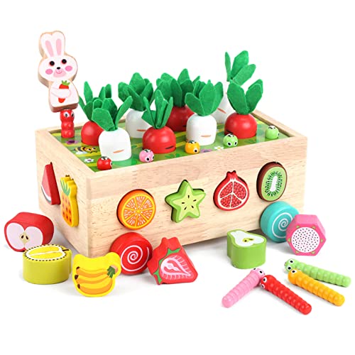 Toddlers Montessori Wooden Educational Toys for Baby Boys Girls Age 1 2 3 Year Old, Shape Sorting Toys 1st One First Birthday Girl Gifts for Kids 1-3, Wood Preschool Learning Fine Motor Skills Game