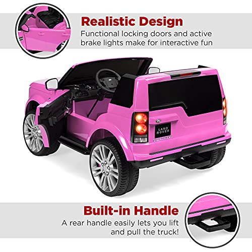 Best Choice Products 12V 3.7 MPH 2-Seater Licensed Land Rover Ride On Car Toy w/Parent Remote Control, MP3 Player - Pink