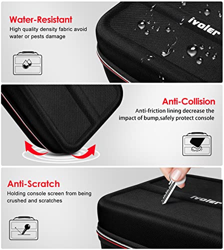 ivoler Carrying Storage Case for Nintendo Switch/For Switch OLED Model (2021),Portable Travel All Protective Hard Messenger Bag Soft Lining 18Games for Switch Console Pro Controller Accessories Black