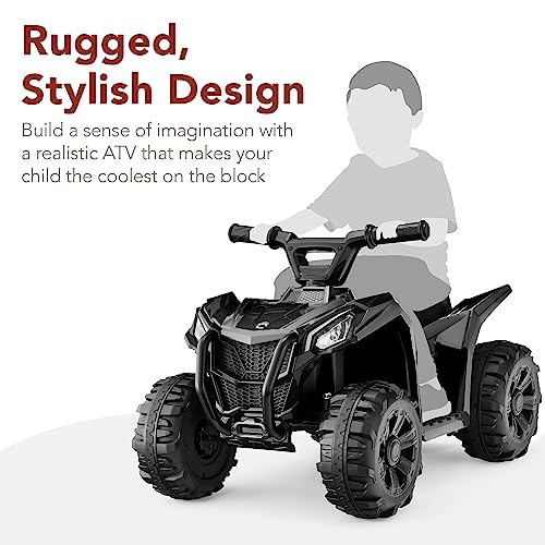 Best Choice Products 6V Kids Ride On Toy, 4-Wheeler Quad ATV Play Car w/ 1.8MPH Max Speed, Treaded Tires, Rubber Handles, Push-Button Accelerator - Black