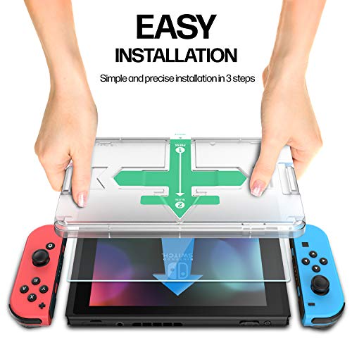 Power Theory Designed for Nintendo Switch 6.2" Screen Protector Tempered Glass [9H Hardness], Easy Install Kit, 99% HD Bubble Free Clear, Case Friendly, Anti-Scratch, 2 Pack