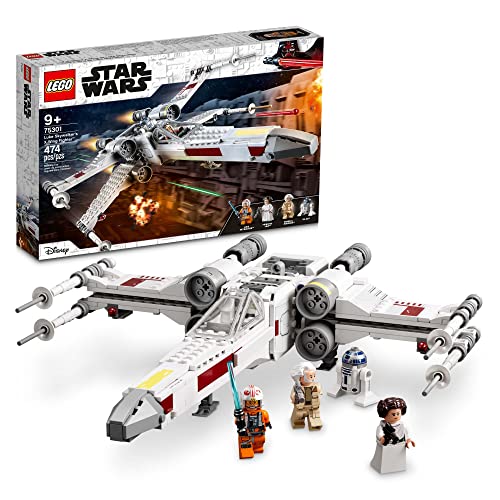 LEGO Star Wars Luke Skywalker's X-Wing Fighter 75301 Building Toy Set - Princess Leia Minifigure, R2-D2 Droid Figure, Jedi Spaceship from The Classic Trilogy Movies, Great Gift for Kids, Boys, Girls