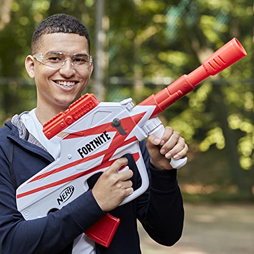 NERF Fortnite B-AR Motorized Dart Blaster -- Fortnite Converge Wrap, Motorized 10-Dart Blasting, 10-Dart Clip, 10 Official Elite Darts