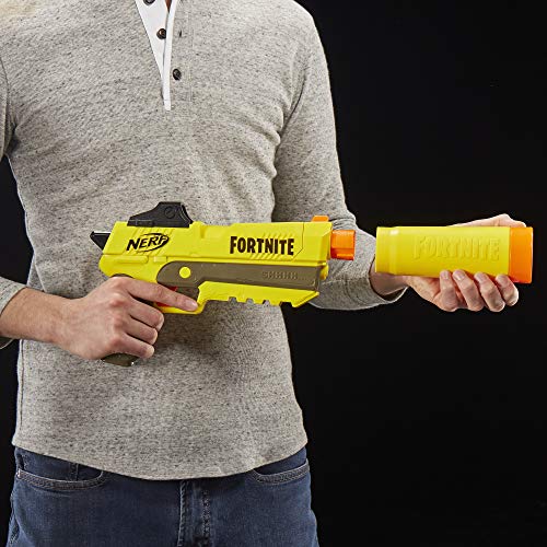 NERF Fortnite SP-L Elite Dart Blaster with Detachable Barrel and 6 Official Nerf Fortnite Elite Darts (Amazon Exclusive)