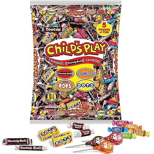 Tootsie Roll Child's Play Halloween Favorites, 5 Pounds of Individually Wrapped Party Candy - Funtastic Candy Variety Mix Bag - Peanut Free, Gluten Free (5 Pounds)