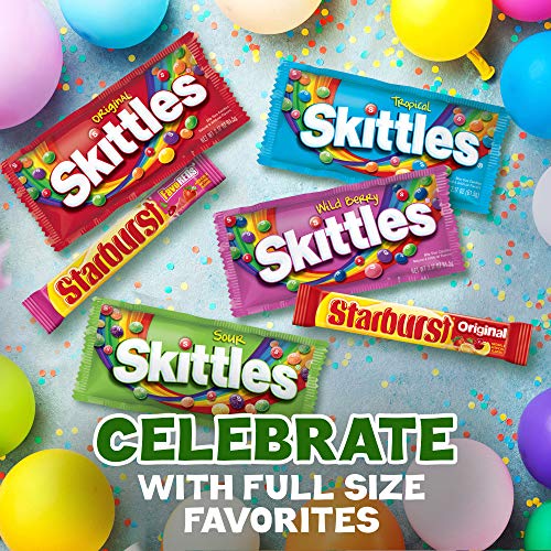 SKITTLES & STARBURST Candy Full Size Variety Mix 62.79-Ounce 30-Count Box