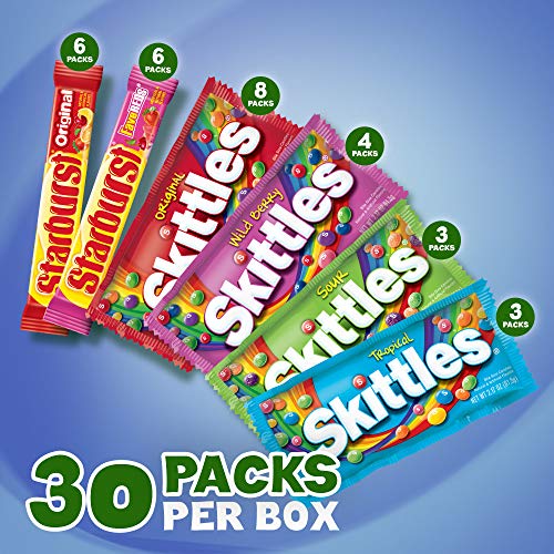 SKITTLES & STARBURST Candy Full Size Variety Mix 62.79-Ounce 30-Count Box