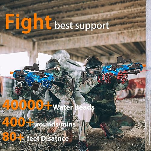 Electric Gel Ball Blaster, High Speed Automatic Splatter Ball Blaster with 40000+ Water Beads and Goggles, JIFTOK Rechargeable Splatter Ball Toys for Outdoor Activities Shooting Game Party Favors