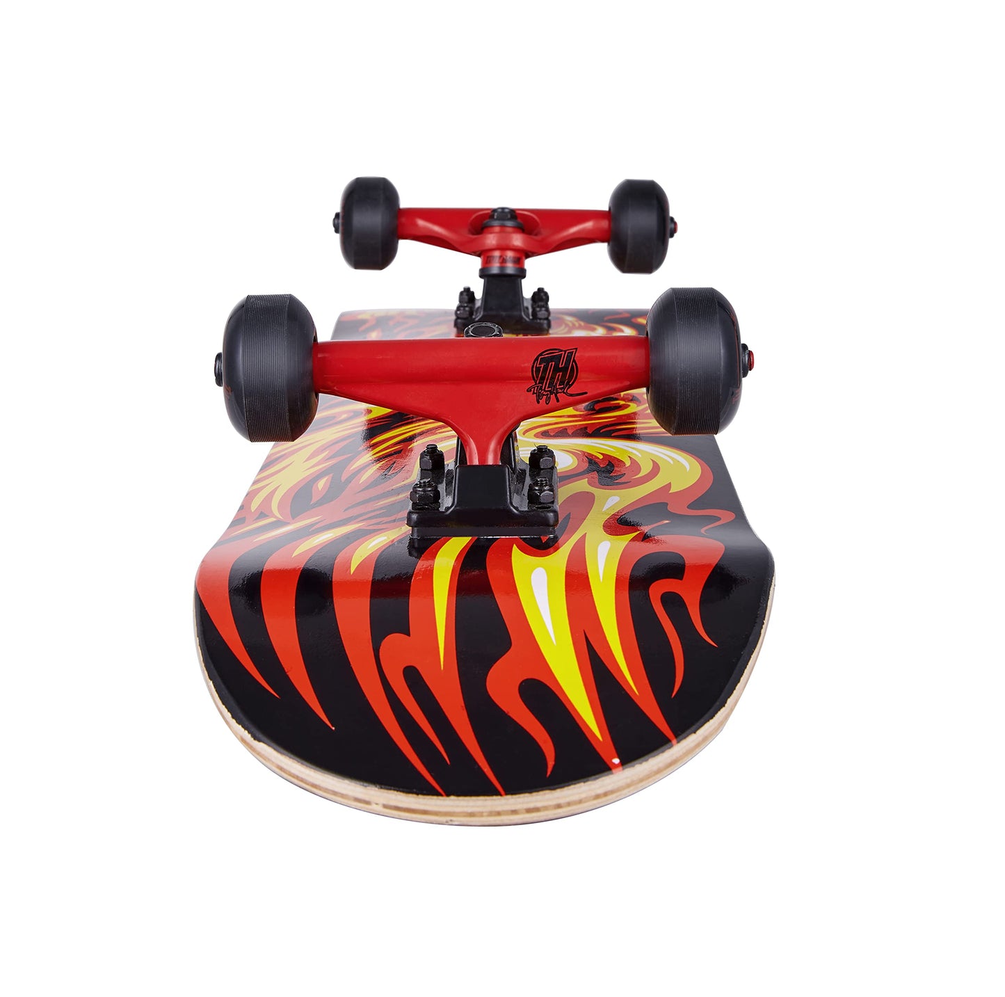 Tony Hawk 31 inch Skateboard, Tony Hawk Signature Series 4, 9-ply Maple Deck Skateboard for Cruising, Carving, Tricks and Downhill, Flame Hawk